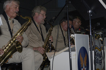 Image of band saxophone players